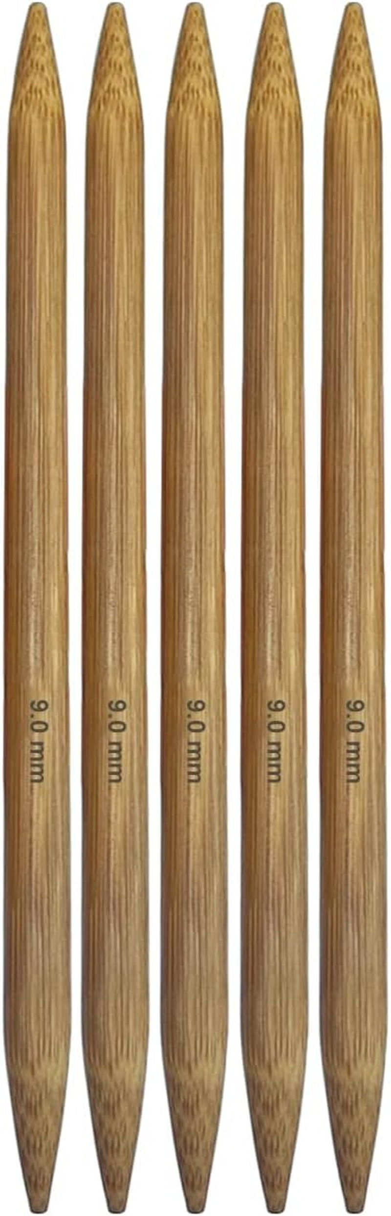 Bamboo Double Pointed Knitting Needles Carbonized Bamboo Knitting Needle 7.9 Inch(20Cm) Length for Handmade Creative DIY Knitting Yarn Projects,Size US 13(9Mm)
