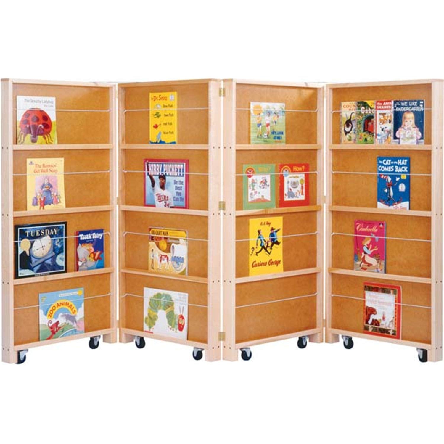 0267JC Mobile Library Bookcase, 4 Sections - Kids Bookshelf & Storage