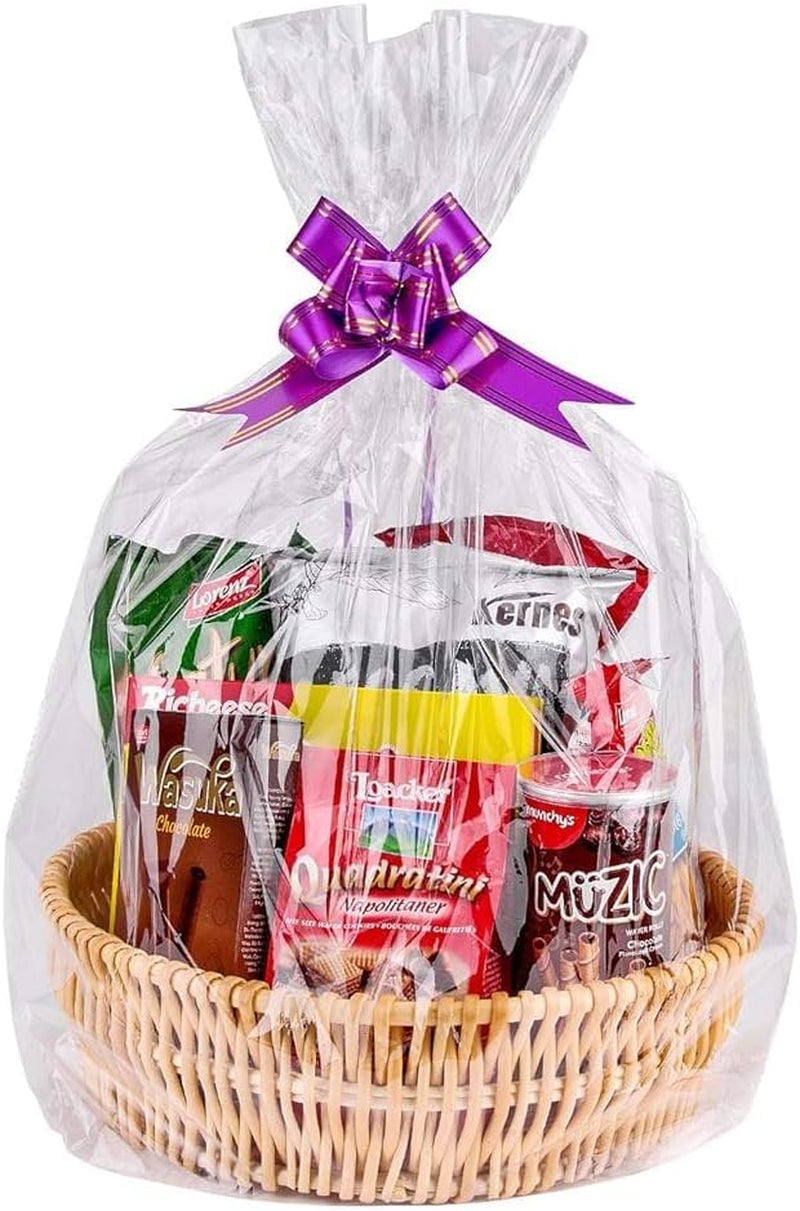 Clear Basket Bags 20Pack Large Cellophane Gift Bags for Baskets Cellophane Wrap for Gift 2 Mil Thick (24"X30")