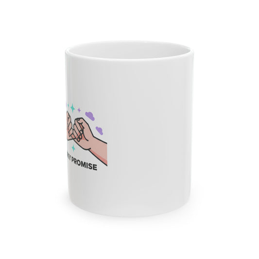 Pinky Promise Line Art | 11oz Ceramic Coffee Mug for Besties | Galentine’s & Friendship Gift | Minimal Y2K Aesthetic