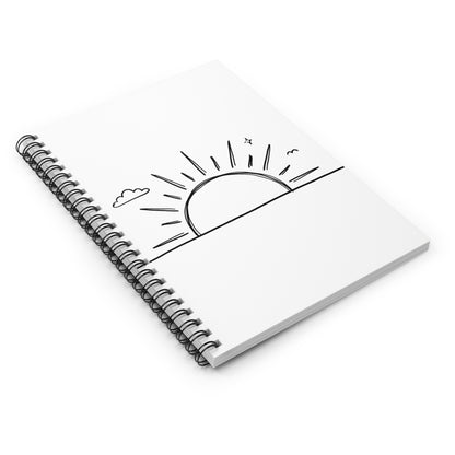 Abstract Sun Horizon Doodle | Spiral Journal Notebook for Notes & Plans | Back to School Gift for Students & Bookworms | Irony Boho