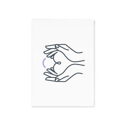Line Art Heart Hands | Valentine Holiday Greeting Card Set | Lover, Family & Friend Card | Minimalist Y2K Aesthetic