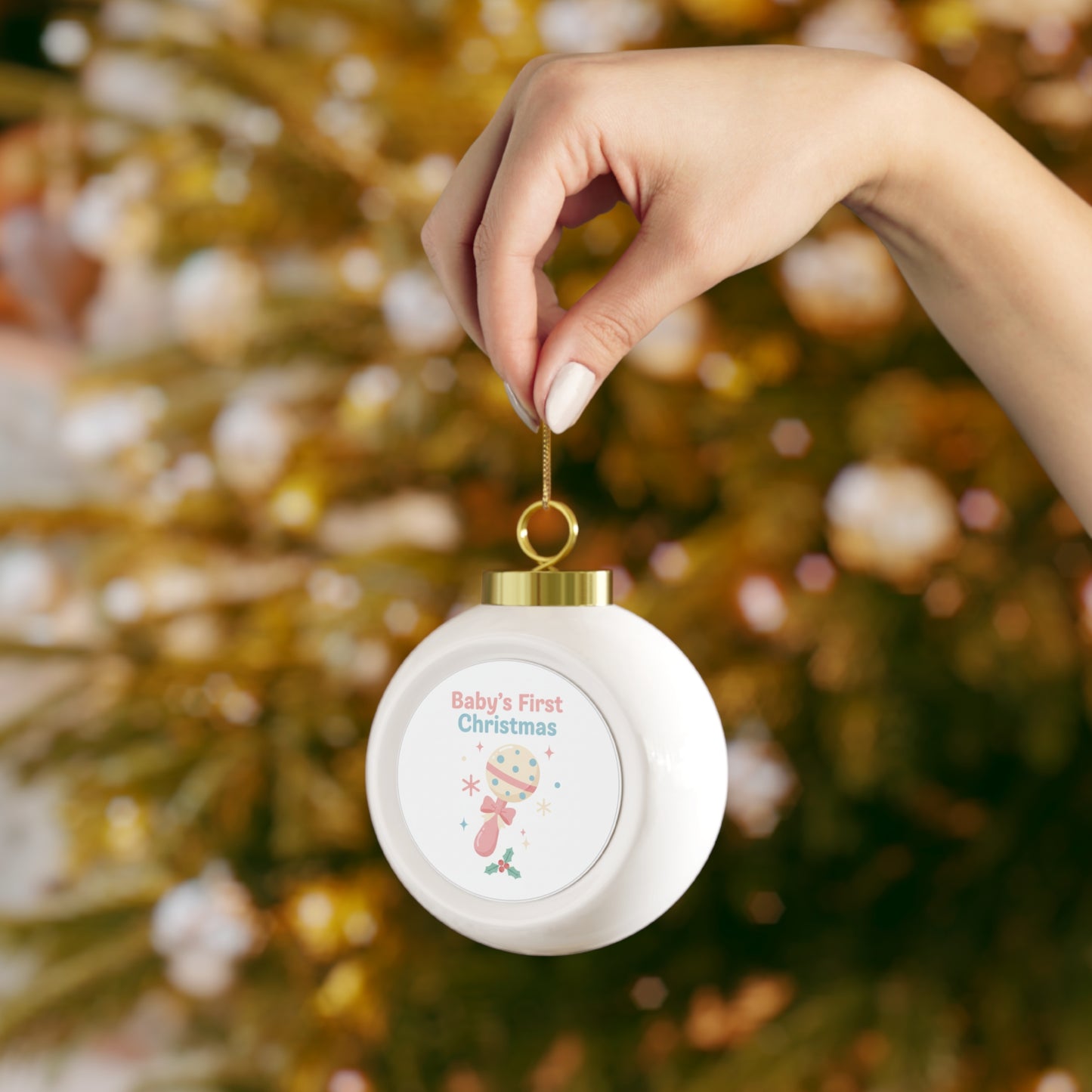 Christmas Ball Ornament - Baby's First Christmas