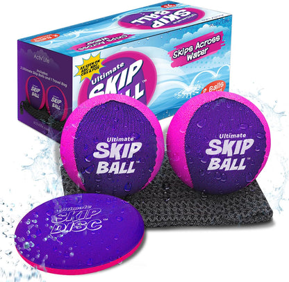 the Ultimate Skip Ball – Water Bouncing Ball (2 Pack) Create Lasting Memories with Your Friends & Family at the Beach, Lake or Pool - Great for All Ages