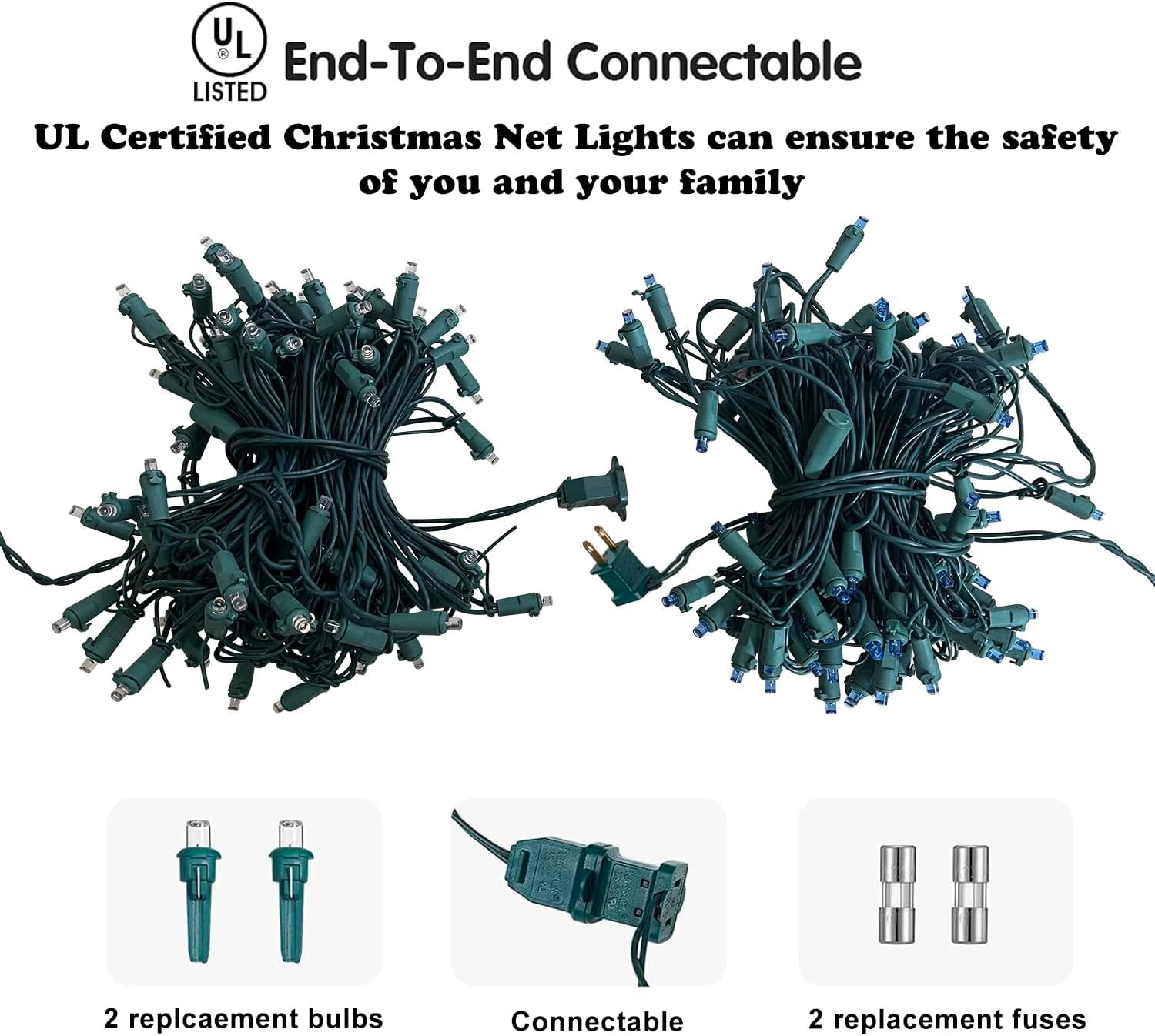 Halloween Lights Outdoor,100Led 5Ftx5Ft Orange Halloween Net Lights with Connectable, Waterproof ,UL Certified and Durable Green Wire Design for Bushes,Shrubs,Halloween Decorations Outdoor(Orange)