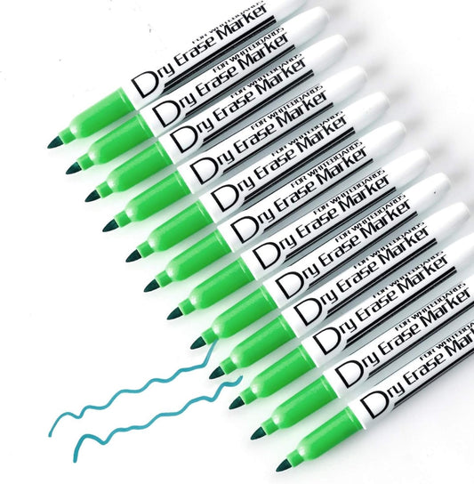 Green Dry Erase Markers Low Odor Fine Whiteboard Markers Thin Box of 12