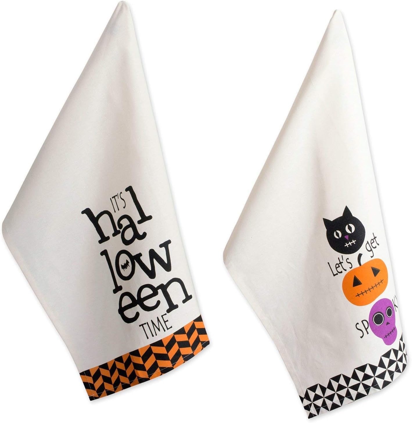 Halloween Kitchen Collection Printed Dishtowel Set, 18X28, Let'S Get Spooky, 2 Piece