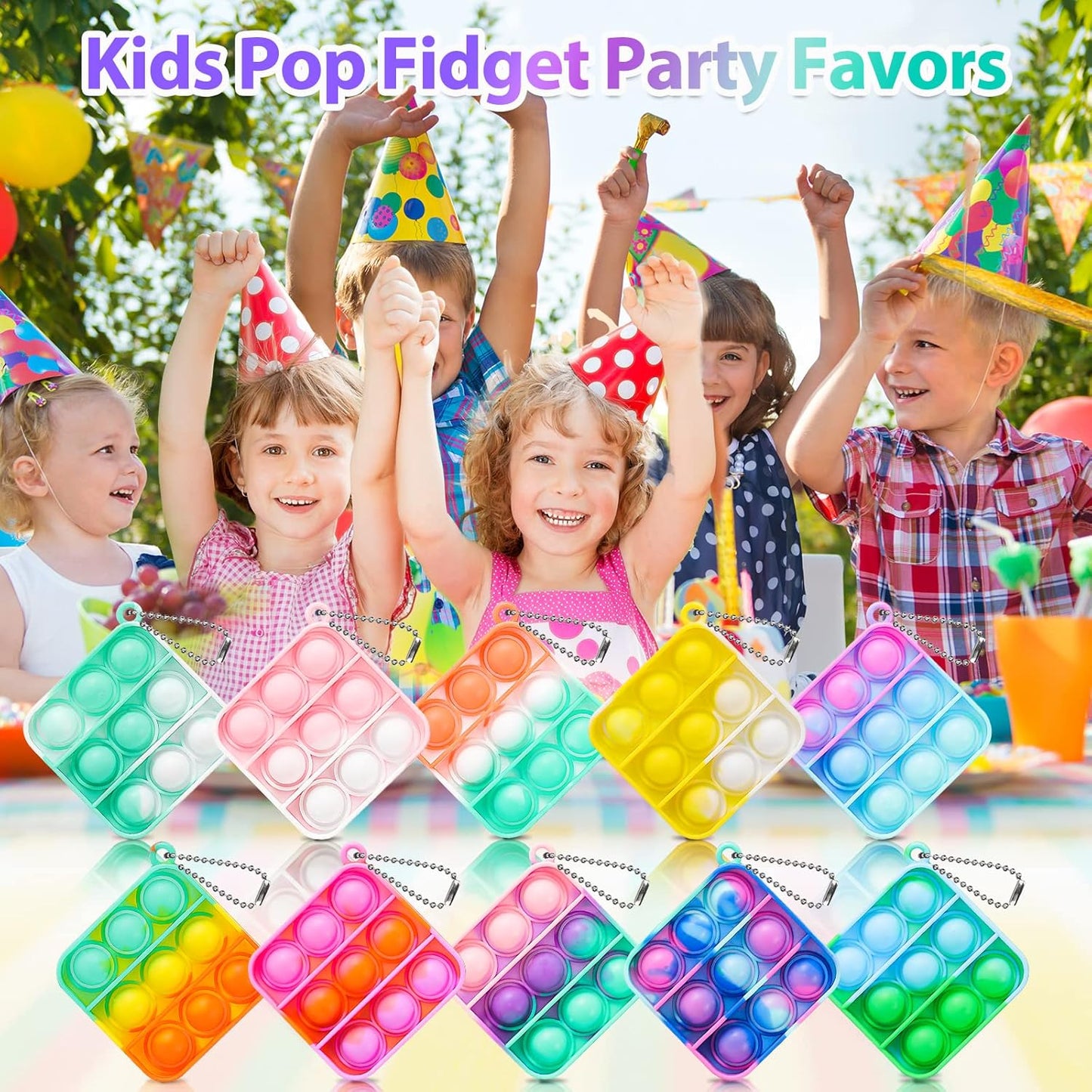 Pop Fidget Toys Bulk Its Party Favors for Kids 4-8 8-12 30 PCS Mini Pop Keychain It Sensory Fidget Toy Pack Fidgets for Classroom Prizes Birthday Goodie Bag Stuffers for Kids End of Year Student Gifts