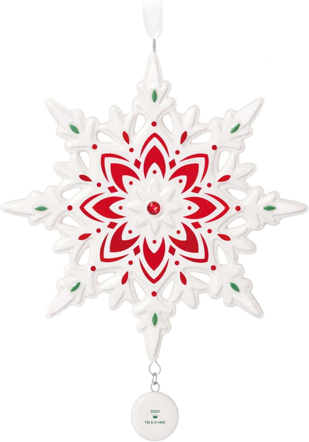 Christmas Ornament 2024, Snowflake 2024, Porcelain, Snowflake Gifts