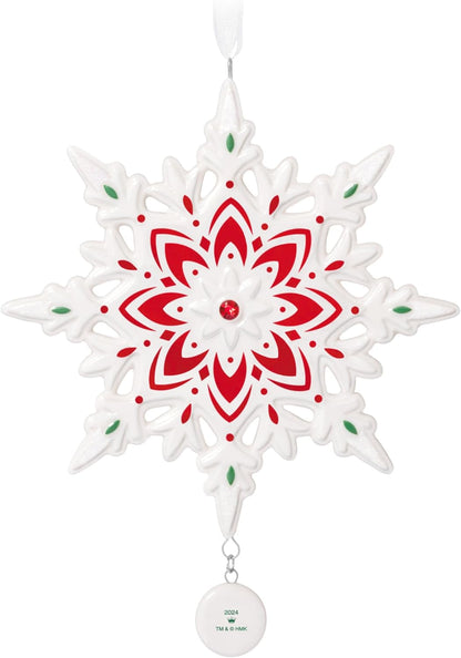 Christmas Ornament 2024, Snowflake 2024, Porcelain, Snowflake Gifts