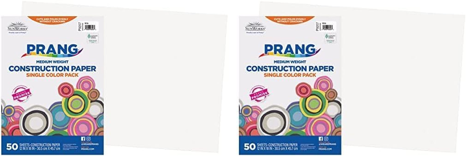 (Formerly ) Construction Paper, White, 12" X 18", 50 Sheets