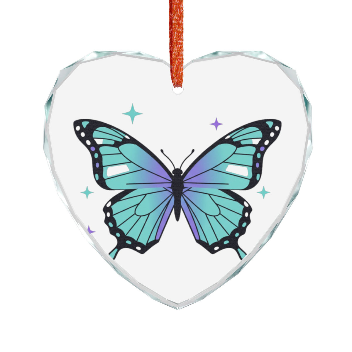 Holographic Butterfly Heart | Crystal Glass Ornament Suncatcher | Valentine, Galentine & Bestie Gift | Y2K Aesthetic