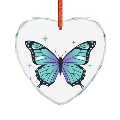 Holographic Butterfly Heart | Crystal Glass Ornament Suncatcher | Valentine, Galentine & Bestie Gift | Y2K Aesthetic