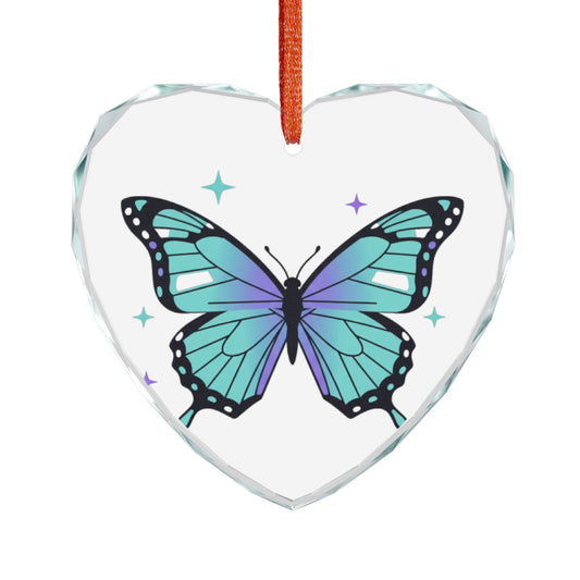 Holographic Butterfly Heart | Crystal Glass Ornament Suncatcher | Valentine, Galentine & Bestie Gift | Y2K Aesthetic
