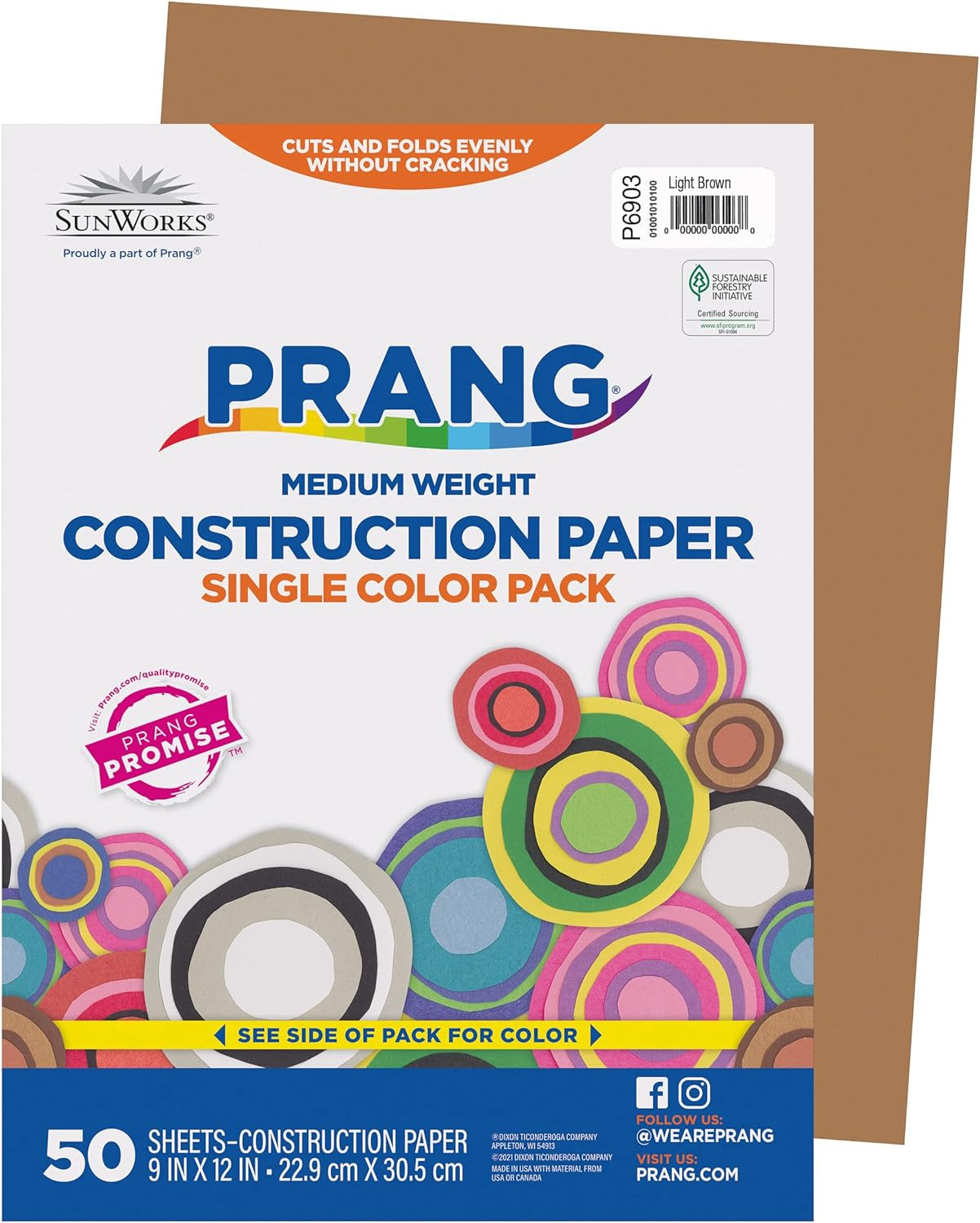 (Formerly ) Construction Paper, Light Brown, 9" X 12", 50 Sheets