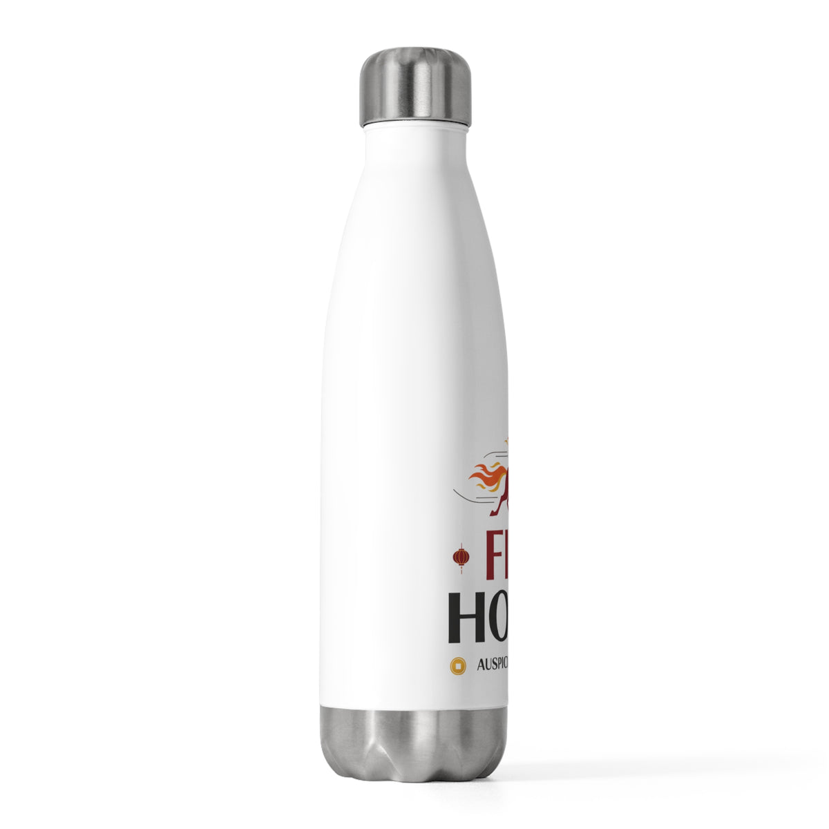 Fire Horse Lunar New Year 2026 | 20oz Insulated Stainless Tumbler Bottle | Family & Teacher CNY Gift | Red Gold Paper Cut Style