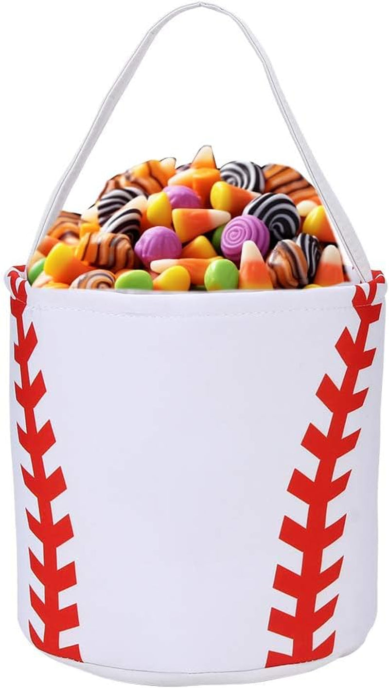 Baseball Easter Bunny Baskets Eggs Bags with Baseball Printing Halloween Trick or Treat Bags Baseball Easter Bunny Baskets Tote Bag Storage Gifts Candies Bucket for Girls with Handles…