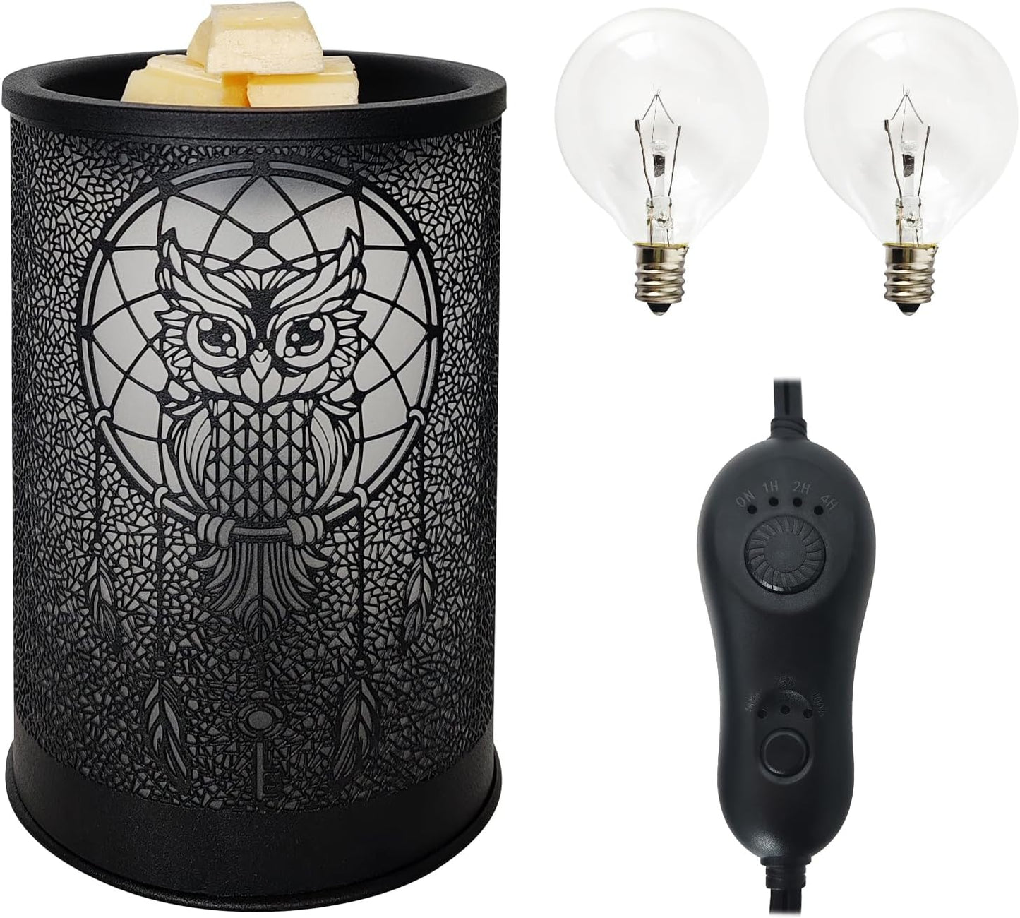 Wax Melt Warmer for Scented Wax, Owl Warmer Scented Melter, Candle Wax Burner Warmer, Fragrance Warmer LED Light, Smokeless Wax Melting, Aromatherapy Essential Oil Diffuser & Night Light