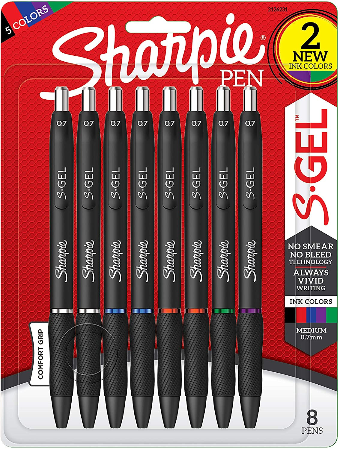S-Gel, Gel Pens, Medium Point (0.7Mm), Assorted Colors, 12 Count