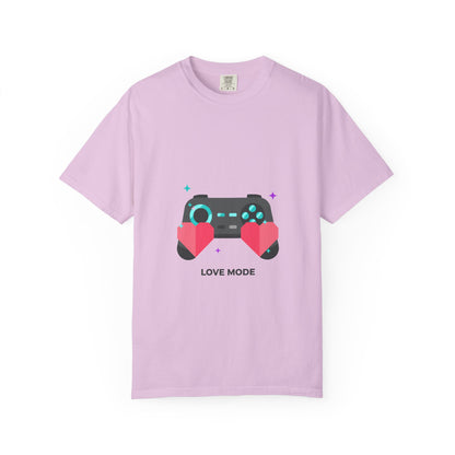 Game Controller Hearts Tee | Unisex Garment-Dyed Cotton T-Shirt for Gamers | Valentine & Galentine Gift | Pastel Y2K Aesthetic