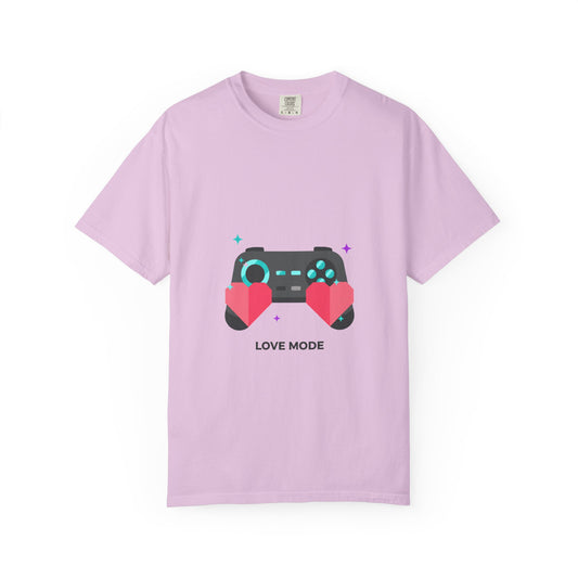 Game Controller Hearts Tee | Unisex Garment-Dyed Cotton T-Shirt for Gamers | Valentine & Galentine Gift | Pastel Y2K Aesthetic