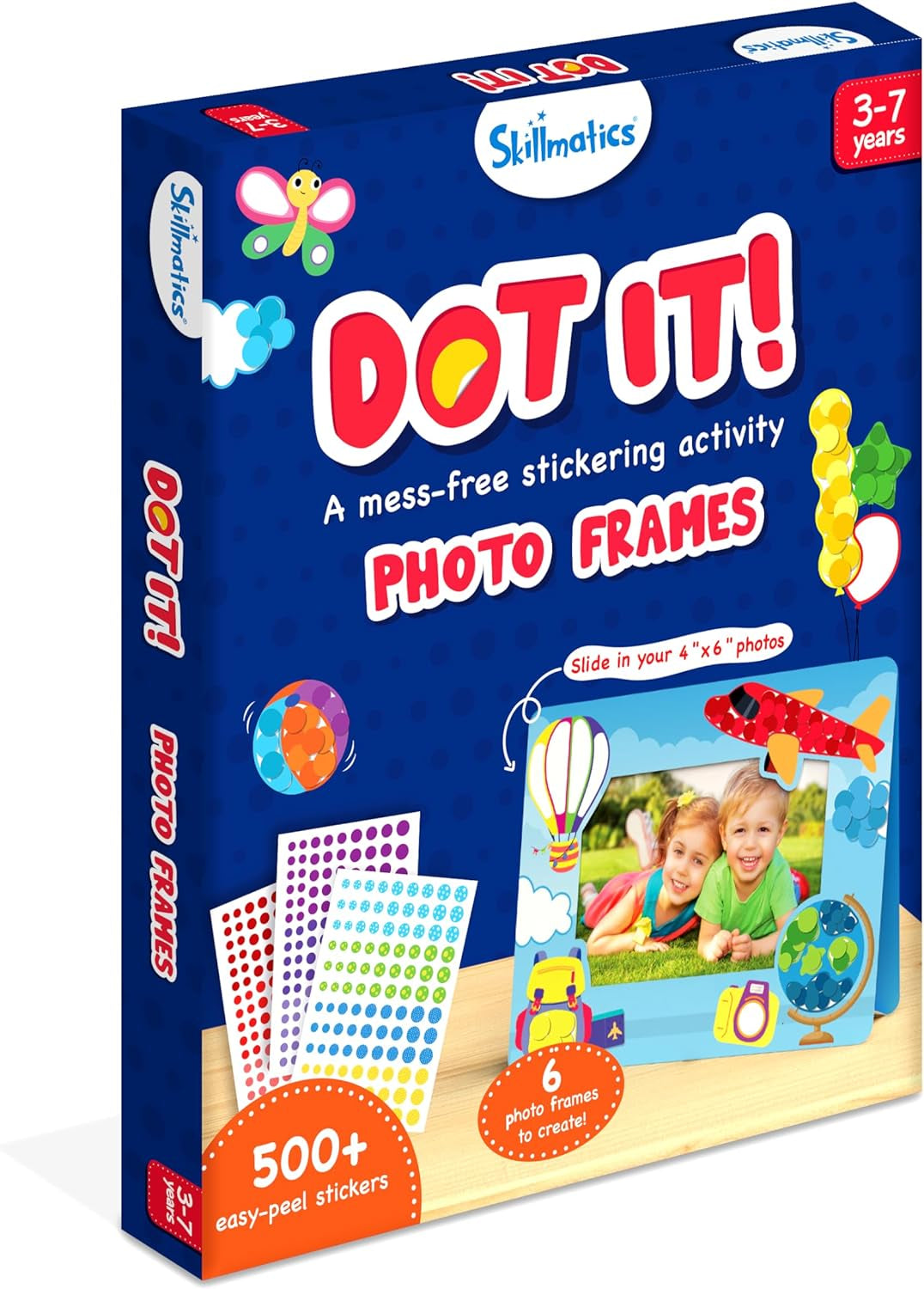 Art Activity - Dot It Photo Frames, Mess-Free Sticker Art for Kids, Craft Kits, DIY Activity, Gifts for Boys & Girls Ages 3, 4, 5, 6, 7, Travel Toys for Toddlers