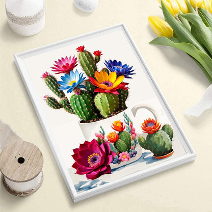 Paint by Numbers for Adults Beginners-Paint by Number Flowers DIY Acrylic Paint by Numbers Kits on Canvas Cactus Flower Drawing Colorful Paintworks Artwork for Adults Beginner 12X16Inch