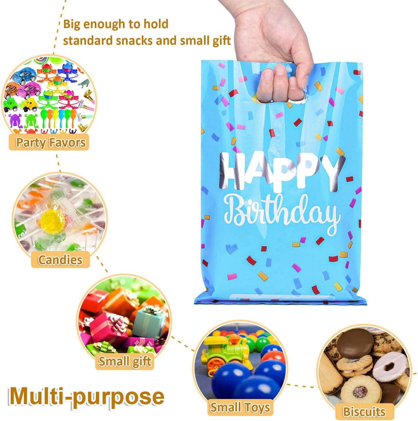 30 Pack Party Favor Bags Goodie Bags for Kids Birthday Party Small Gift Bag Bulk for Baby Shower, Wedding, Thanksgiving, Christmas, New Years