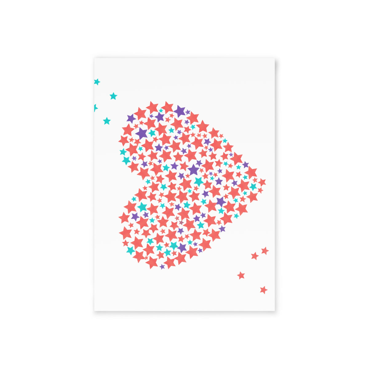 Star Cluster Heart | Valentine Holiday Greeting Card & Postcard | Galentine’s, Partner, Bestie | Y2K Pink Gold Aesthetic