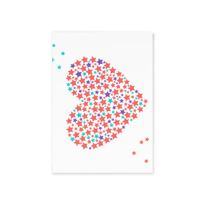 Star Cluster Heart | Valentine Holiday Greeting Card & Postcard | Galentine’s, Partner, Bestie | Y2K Pink Gold Aesthetic