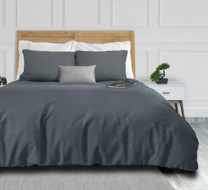 Grey Duvet Cover Queen Size Microfiber Duvet Cover with Zipper Duvet Cover Set