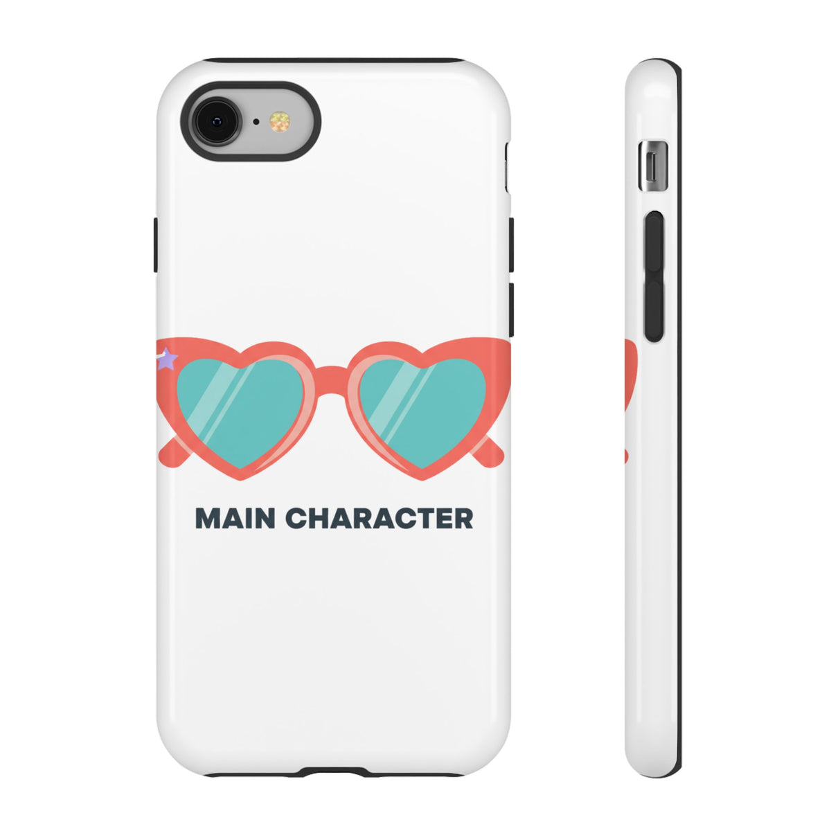 Heart-Shaped Sunglasses Y2K | iPhone 17 Slim Glossy Case | Valentine & Galentine Gift for Her | Pink Aesthetic