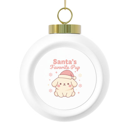 Christmas Ball Ornament Santa's Favorite Pup Dog Ornament