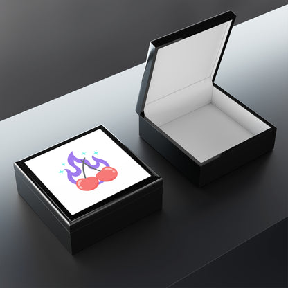 Cherry Pair Flames | Jewelry Box for Rings & Earrings | Valentine, Galentine’s & BFF Gift | Y2K Edgy-Cute Aesthetic