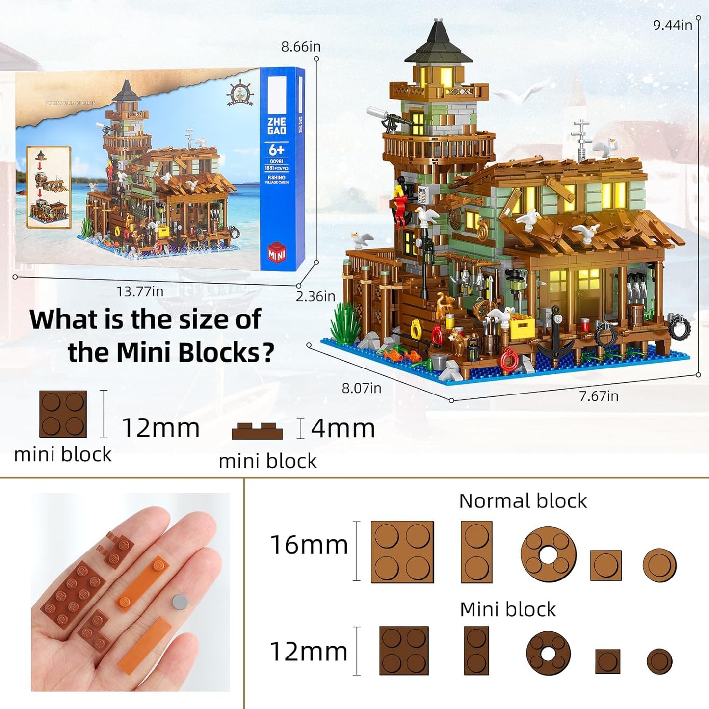 Harbour Hotel Mini Bricks Building Kit, Ideas Creative Architecture Building Toys Birthday Gift for Adult Boys Girls -2142 Pieces