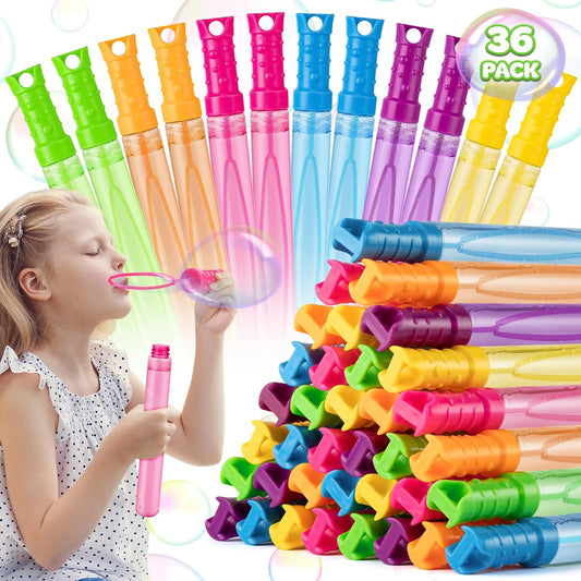 36 Pack Big Bubble Wands Bulk in 6 Colors, Bulk Party Favors for Kids, Ideal Goodies Bags Stuffers, Summer, Easter, Halloween, Valentine, School Classroom Prizes for Boys & Girls