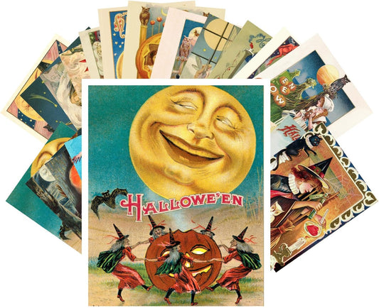 Vintage Postcards 24 Pcs Halloween Pinup Witch Vintage Greeting Cards Reprint