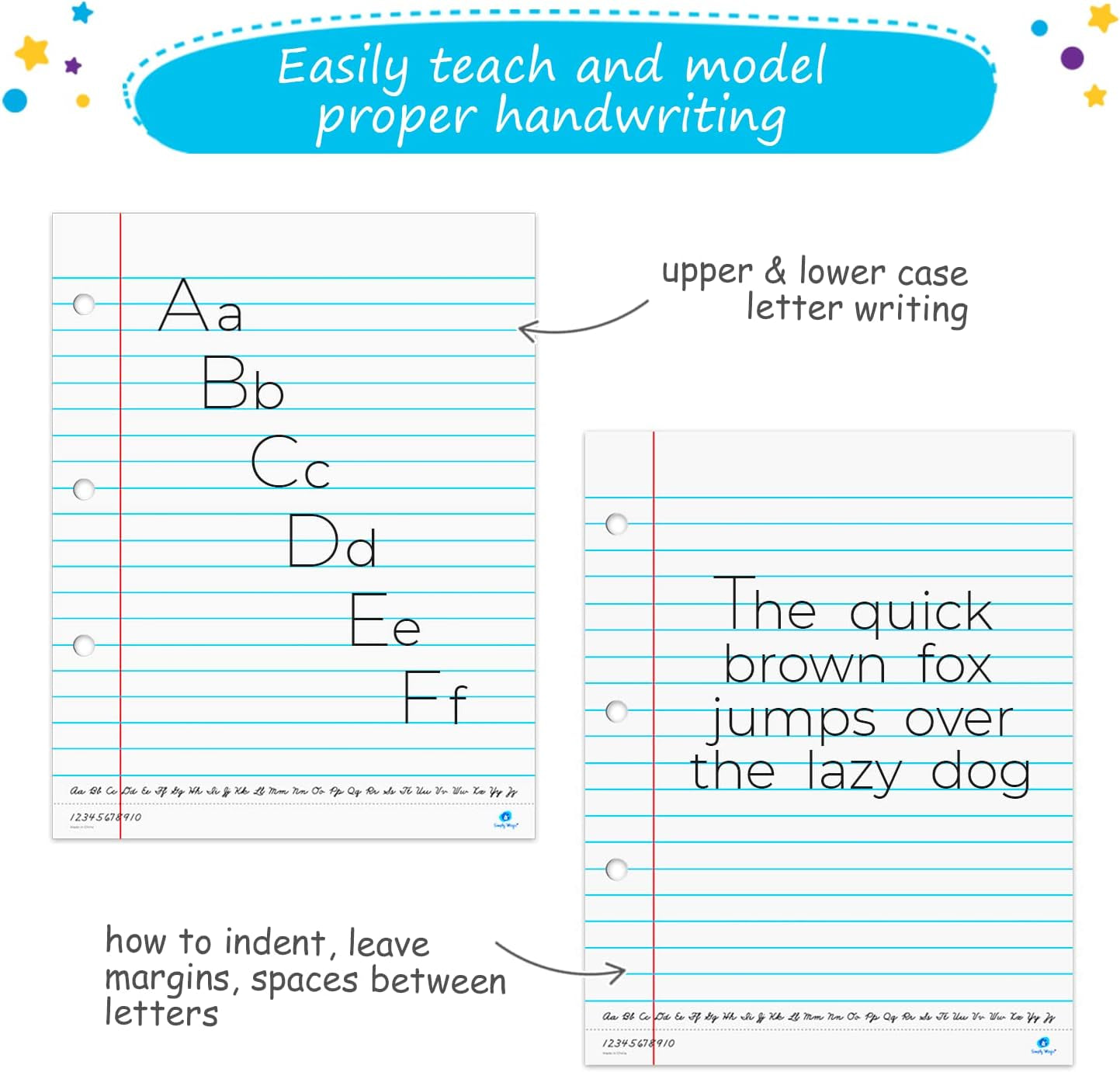 Jumbo Magnetic Notebook Paper - Magnetic Handwriting Paper for Classroom, Dry Erase Notebook Paper, Magnetic Lined Paper for Whiteboard,  23X17