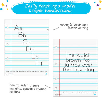 Jumbo Magnetic Notebook Paper - Magnetic Handwriting Paper for Classroom, Dry Erase Notebook Paper, Magnetic Lined Paper for Whiteboard,  23X17