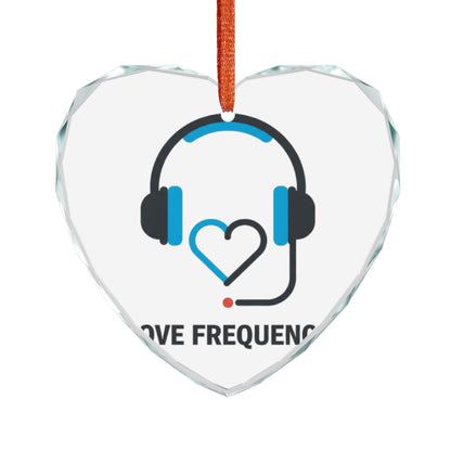 Heart Headphones Cord Design | Crystal Glass Heart Ornament for Room Decor | Valentine & Galentine Gift | Y2K Aesthetic