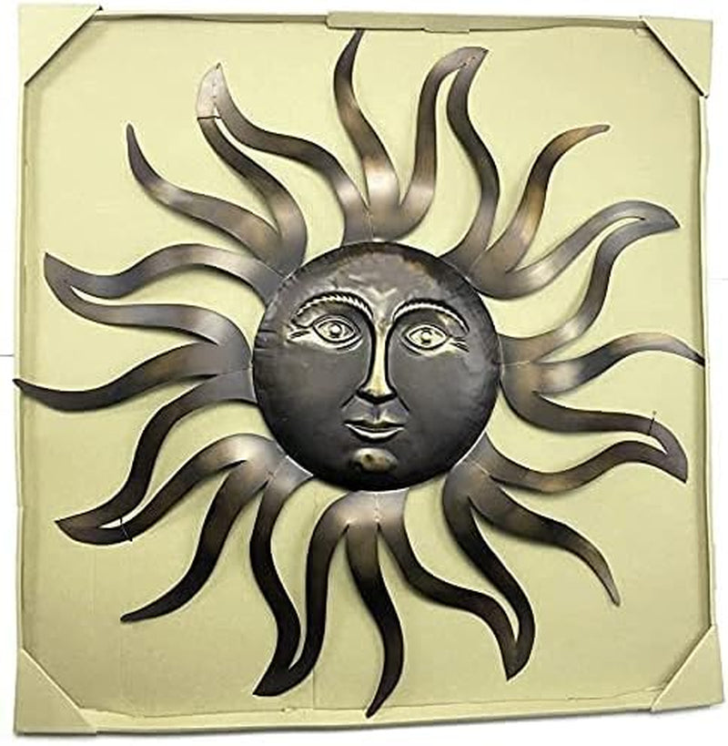 Sun Metal Wall Decor Indoor Outdoor Garden Home Art 35 X35 Inch Copper