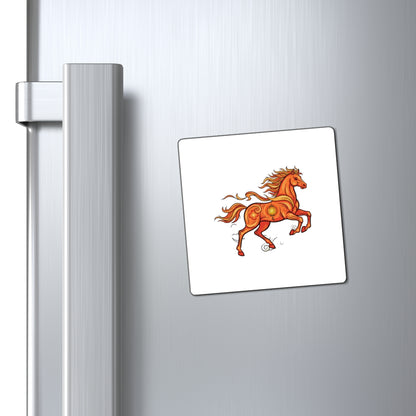 Neon Horse Lantern Magnet | Fire Horse Lunar New Year 2026 Fridge Decor | CNY Family Gift, Teacher | Modern Folk Art