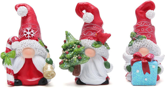 3 Set of Joyful Christmas Gnomes Christmas Scandinavian Tomte Gnomes Figurines Christmas Decorations for Home Winter Holiday Decor Xmas Handmade Gifts for Women