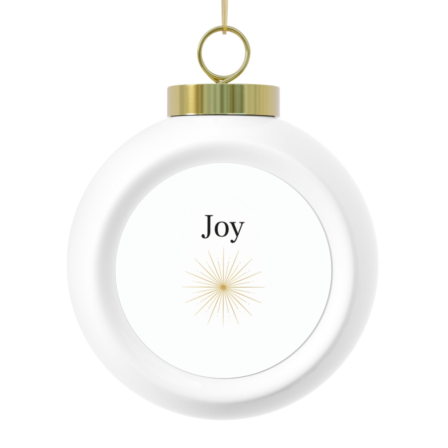 Christmas Ball Ornament - Joy Script Glossy Ceramic