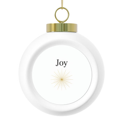 Christmas Ball Ornament - Joy Script Glossy Ceramic