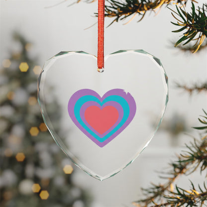Neon Heart Glow | Crystal Glass Heart Ornament + Y2K Valentine Decor | Galentine’s, Lover & Friend Gift | Pink Neon Aesthetic