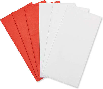 125 Sheets 20 In. X 20 In. Bulk Red and White Tissue Paper for Graduation, Fathers Day, Birthdays and All Occasions