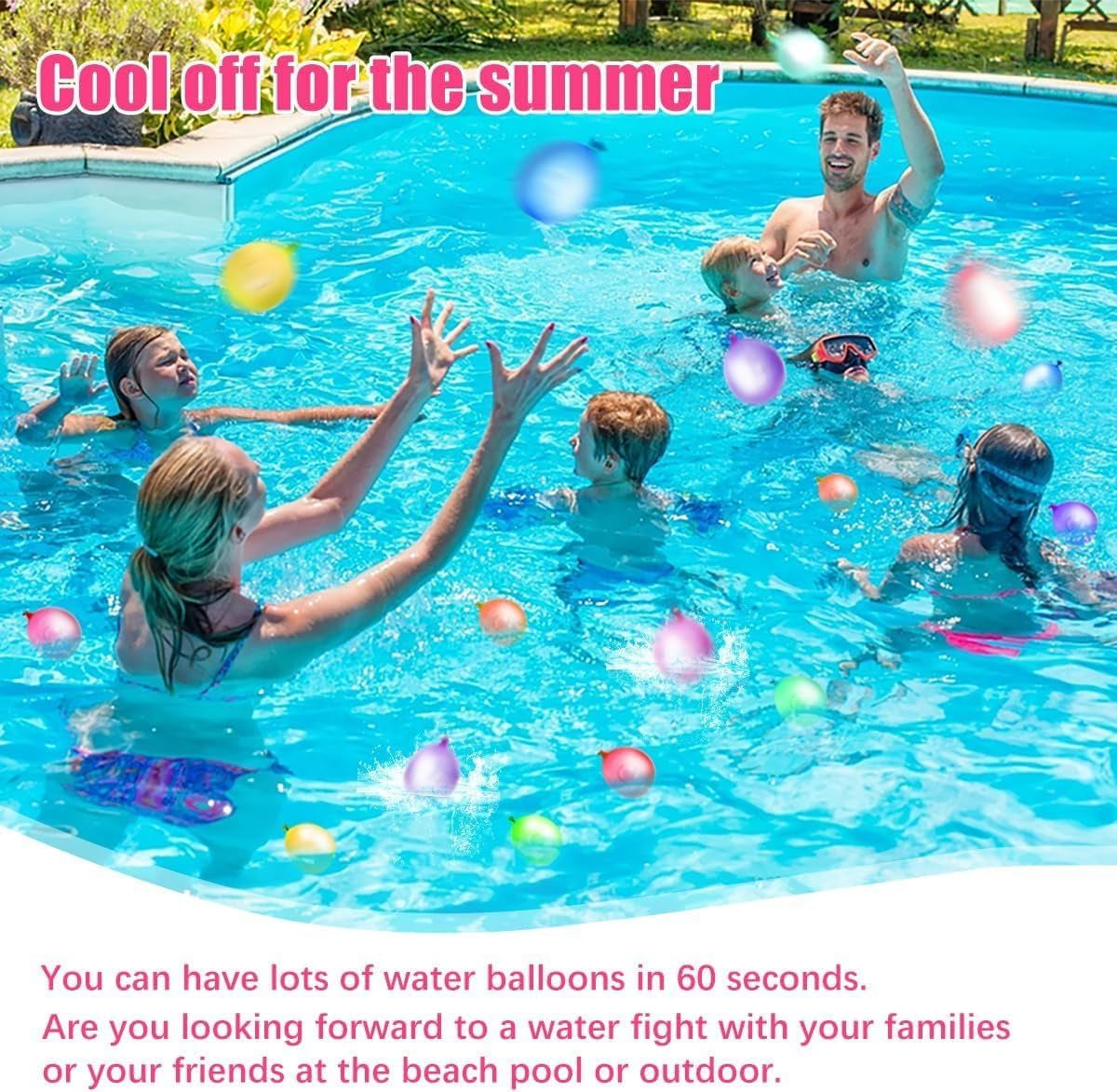 Water Balloons Quick Fill Self Sealing Instant Balloons Easy Balloons Splash for Kids Girls Boys Water Balloons Set Party Games 666 Balloons for Outdoor Summer Funs