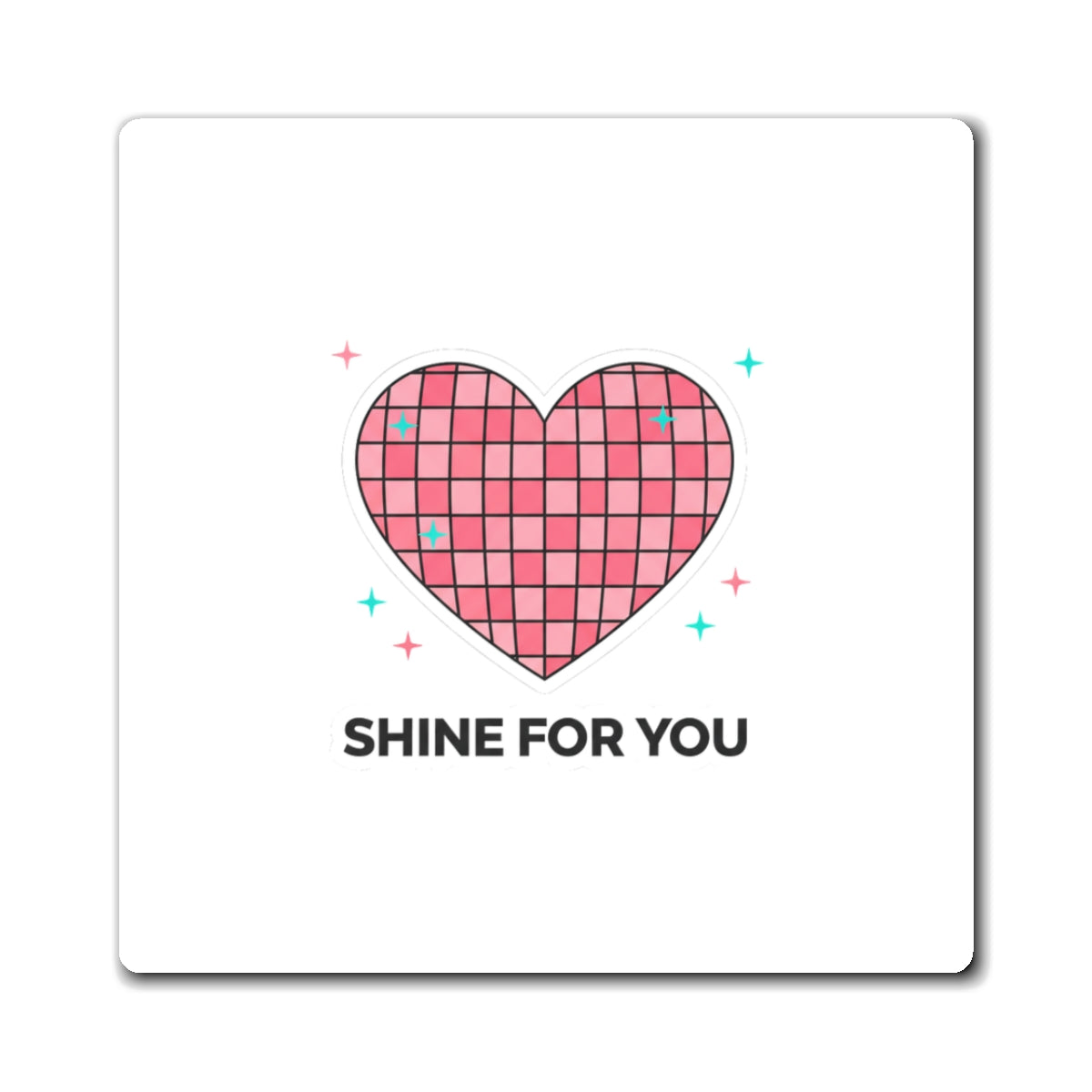 Disco Ball Heart Magnet | Sparkly Sublimation Fridge Magnet | Galentine’s & Valentine Gift | Y2K Retro Aesthetic