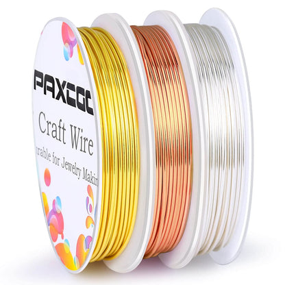 3 Pack Jewelry Wire Craft Wire 18 Gauge Tarnish Resistant Jewelry Beading Wire for Jewelry Making Supplies and Crafting (Silver, Gold and Copper)